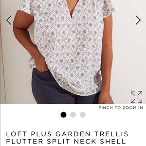 GARDEN TRELLIS FLUTTER SPLIT NECK SHELL